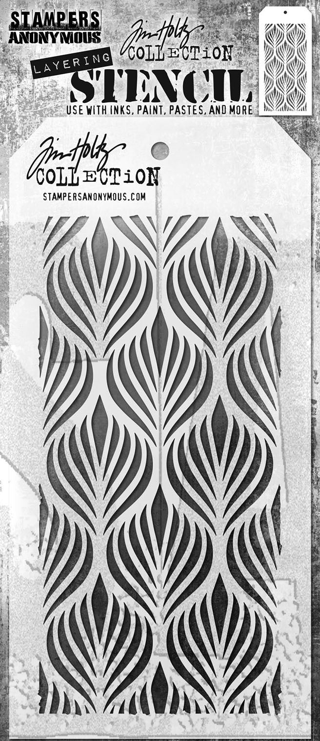 Tim Holtz Layered Stencil 4.125"X8.5"-Deco Feather