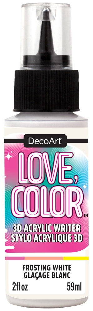 DecoArt Love Color 3D Acrylic Writers 2oz-Frosting White