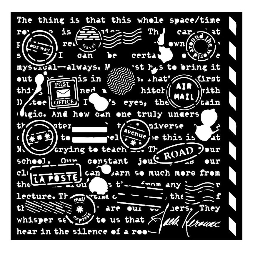 Stamperia Stencil 7"X7"-Shabby Rose Writings