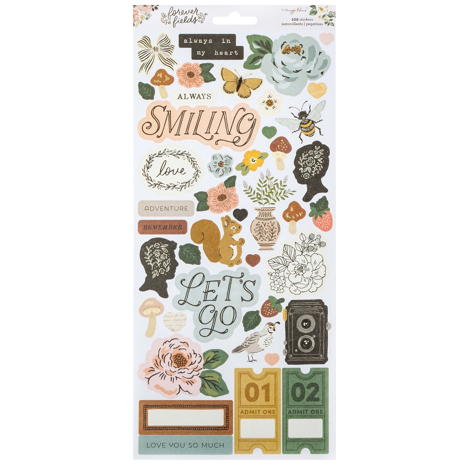 Maggie Holmes Forever Fields Cardstock Stickers 6"X12"-102 Pieces