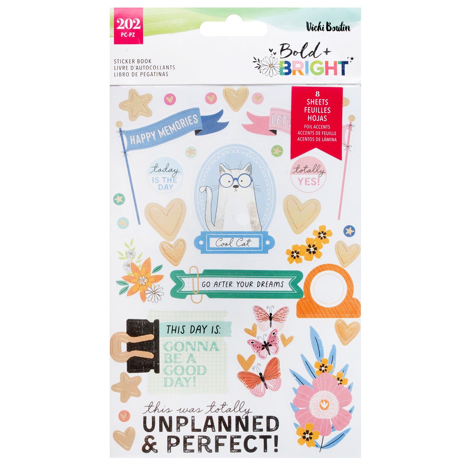 Vicki Boutin Bold And Bright Sticker Book-8 Sheets