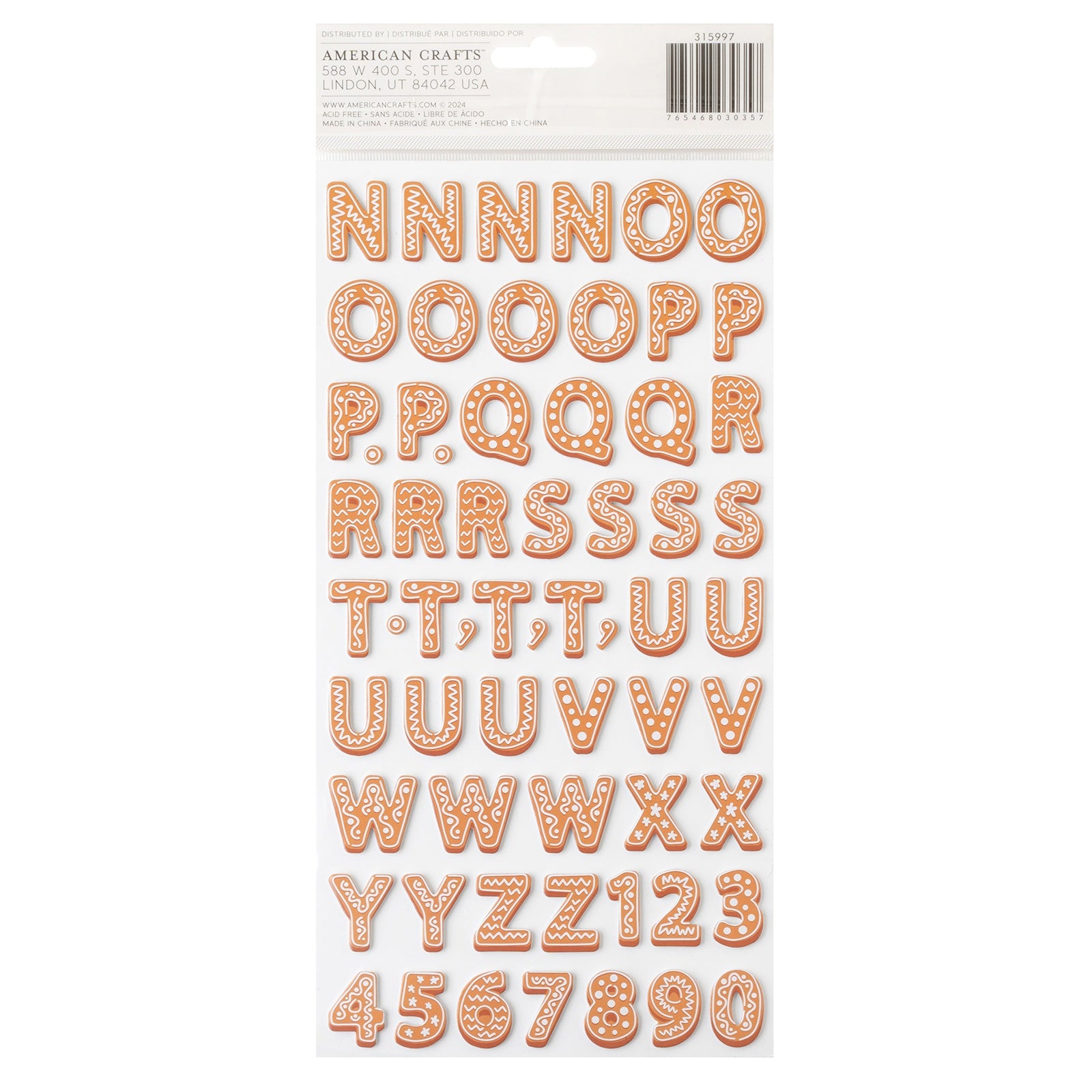 Crate Paper Holly Jolly Thickers -Alphabet