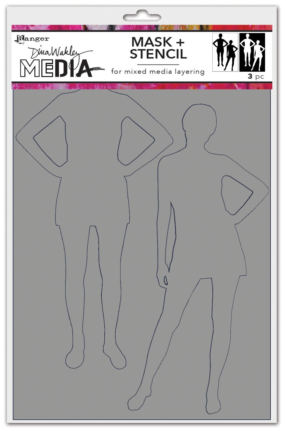 Dina Wakley Media Stencils 9"X6"-Old School Silhouettes