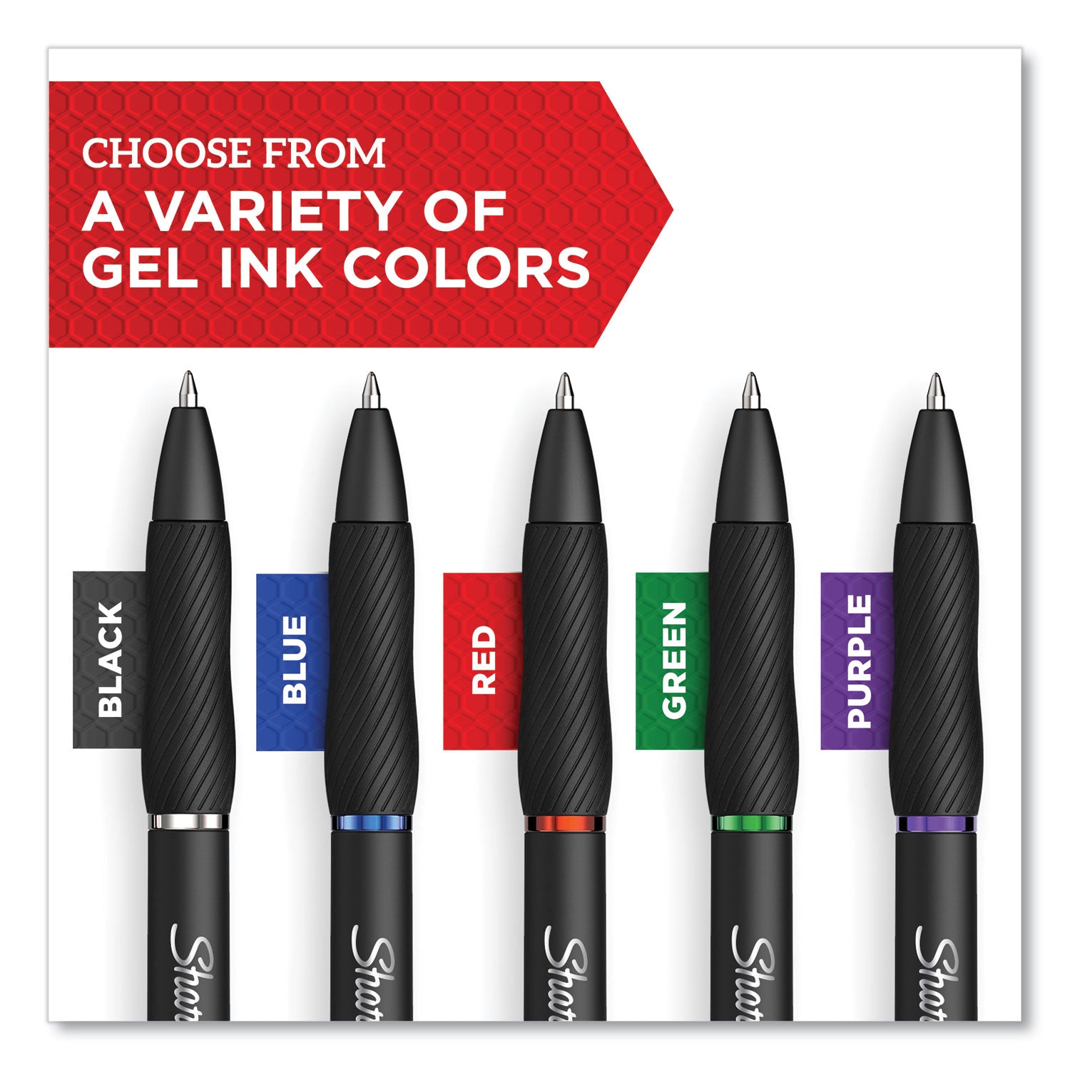 Sharpie® S Gel Pen, Bold 1 mm, Black Ink, Black Barrel, Dozen