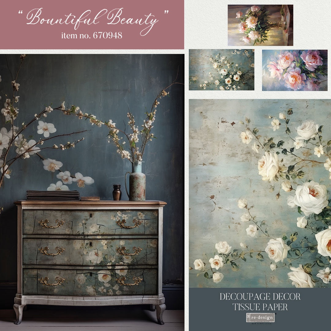Prima Re-Design Decoupage Decor Tissue Paper-Bountiful Beauty