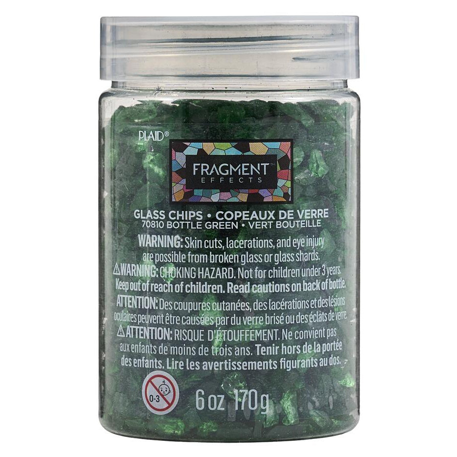 Plaid Fragment Effects Glass Chips 6oz-Bottle Green