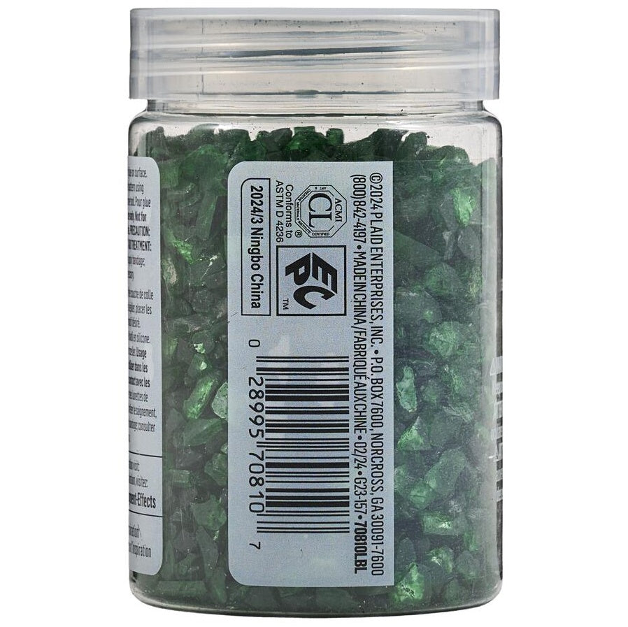 Plaid Fragment Effects Glass Chips 6oz-Bottle Green