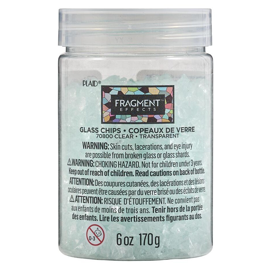 Plaid Fragment Effects Glass Chips 6oz-Clear