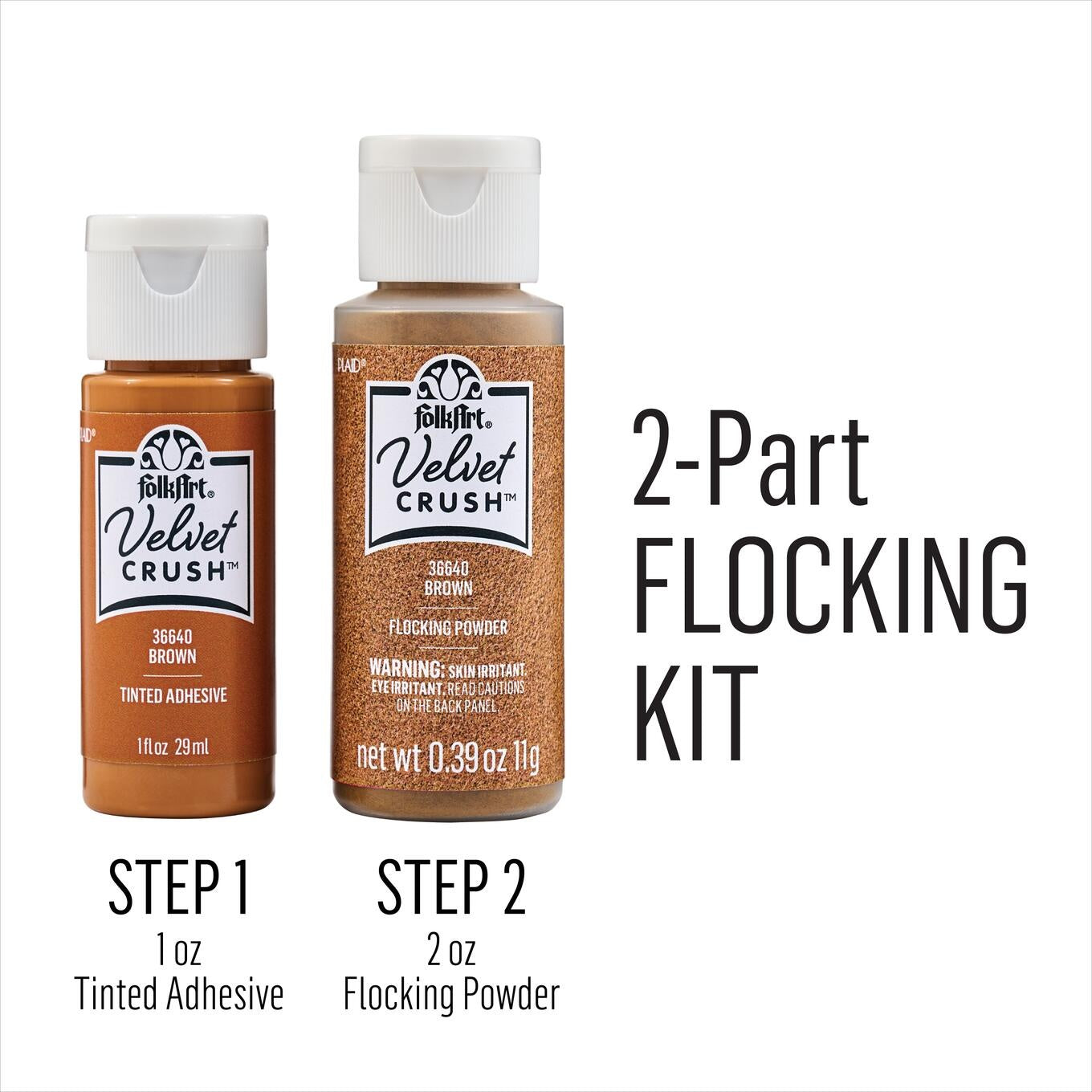 FolkArt Velvet Crush Flocking Kit-Brown