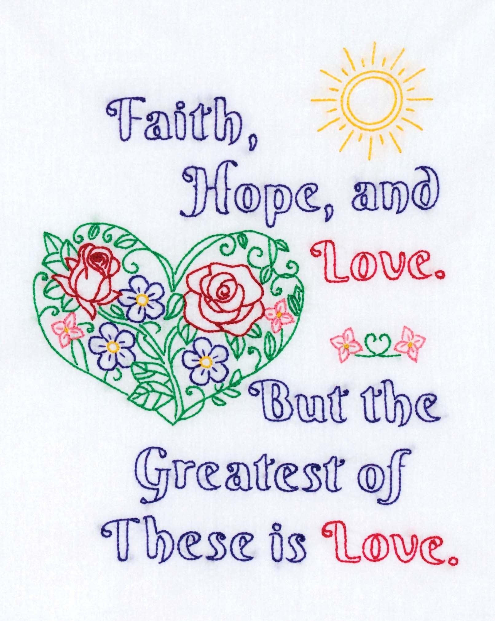 Jack Dempsey Stamped White Sampler 11"X14"-The Greatest Is Love
