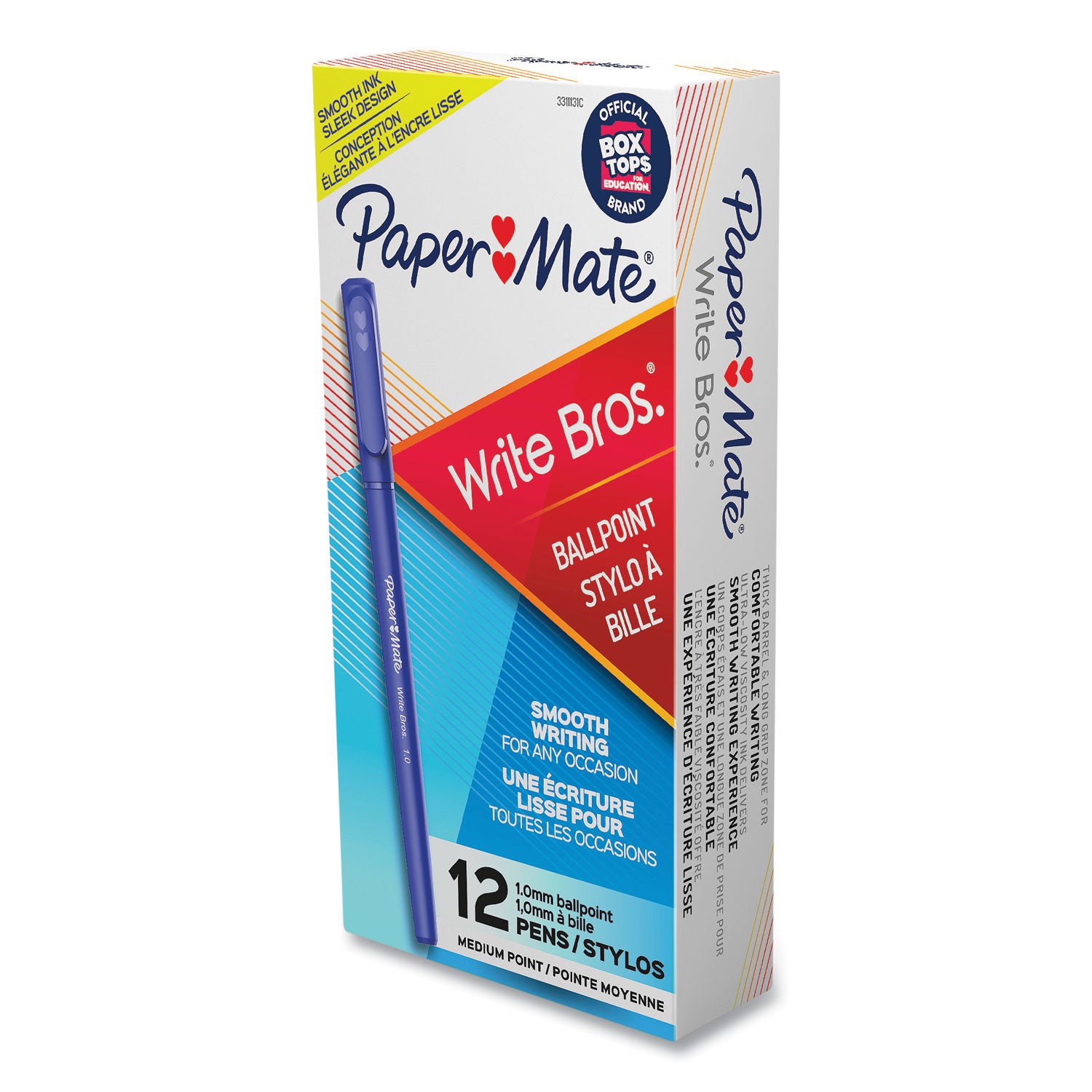 Paper Mate® Write Bros Stick Ballpoint Pen, Blue Ink, 1mm, Dozen