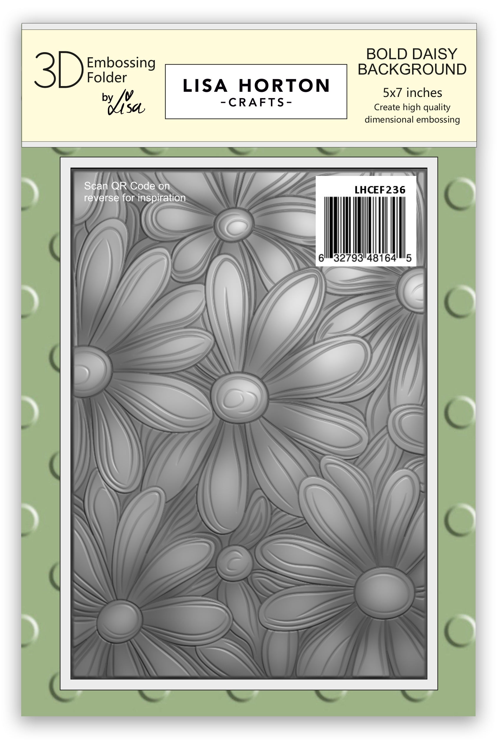Lisa Horton Crafts  Embossing Folder 5"X7"-Bold Daisy Background