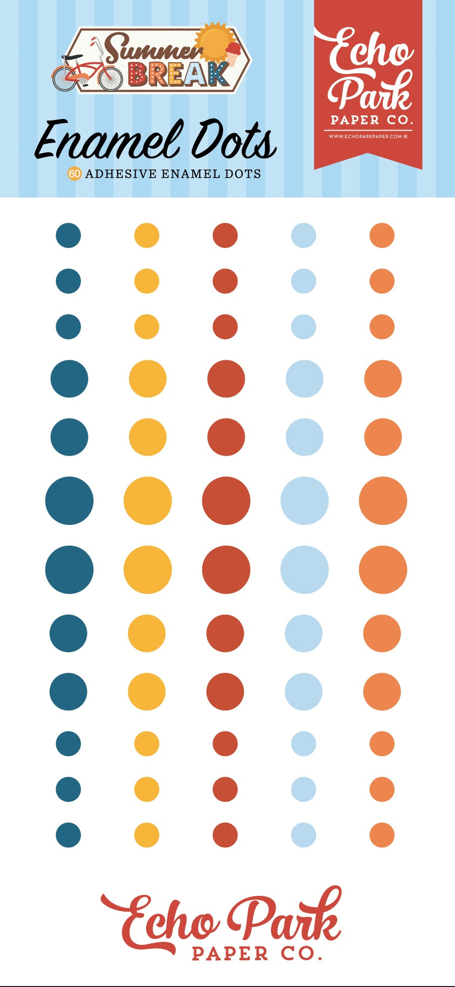 Echo Park Adhesive Enamel Dots-Summer Break