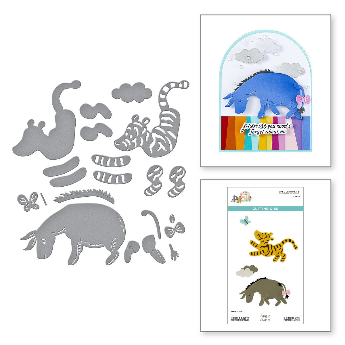 Spellbinders Etched Dies Say Cheese Classic Pooh Collection-Tigger & Eeyore