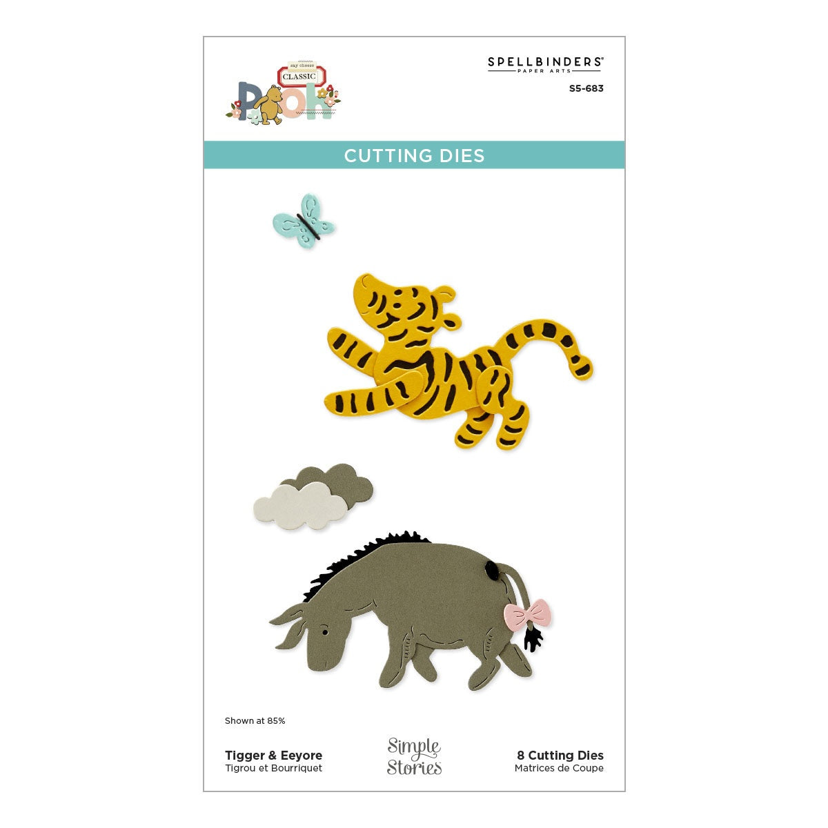 Spellbinders Etched Dies Say Cheese Classic Pooh Collection-Tigger & Eeyore