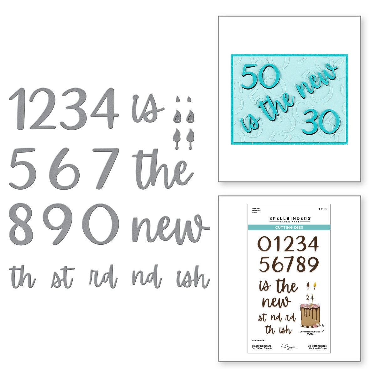 Spellbinders Etched Dies Bougie Birthday By Nina Boettcher-Classy Numbers