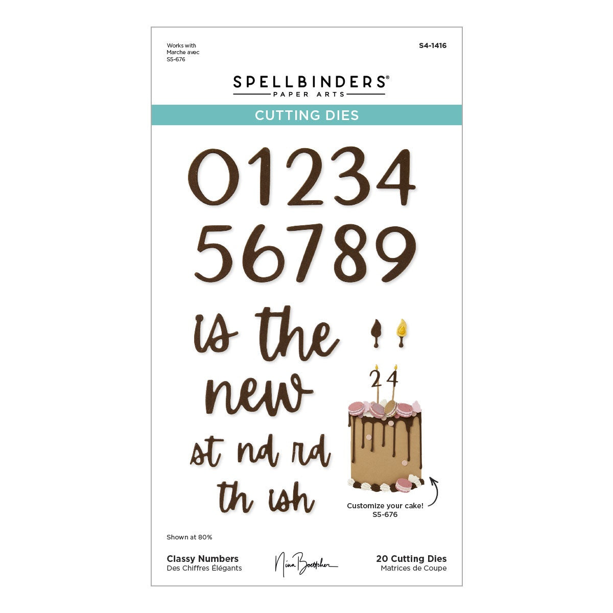 Spellbinders Etched Dies Bougie Birthday By Nina Boettcher-Classy Numbers