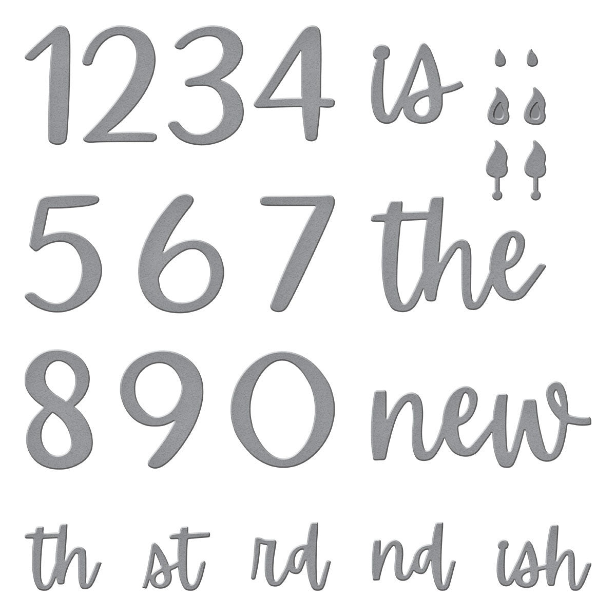 Spellbinders Etched Dies Bougie Birthday By Nina Boettcher-Classy Numbers