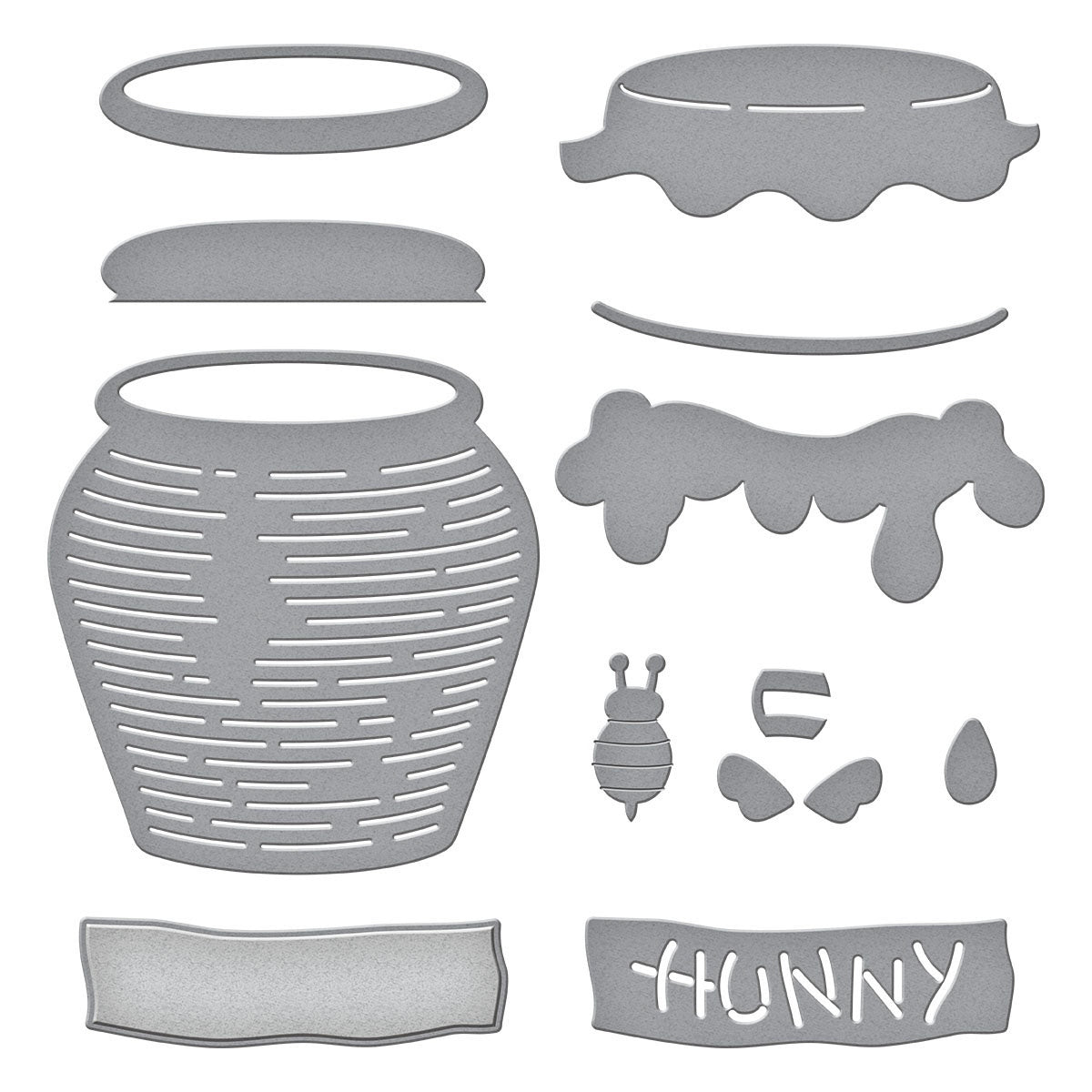 Spellbinders Etched Dies Say Cheese Classic Pooh Collection-Pooh's Hunny Pot