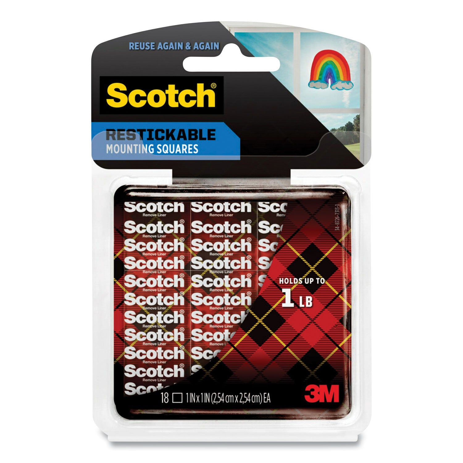 Scotch Reusable Tabs Clear 1" 18/Pkg