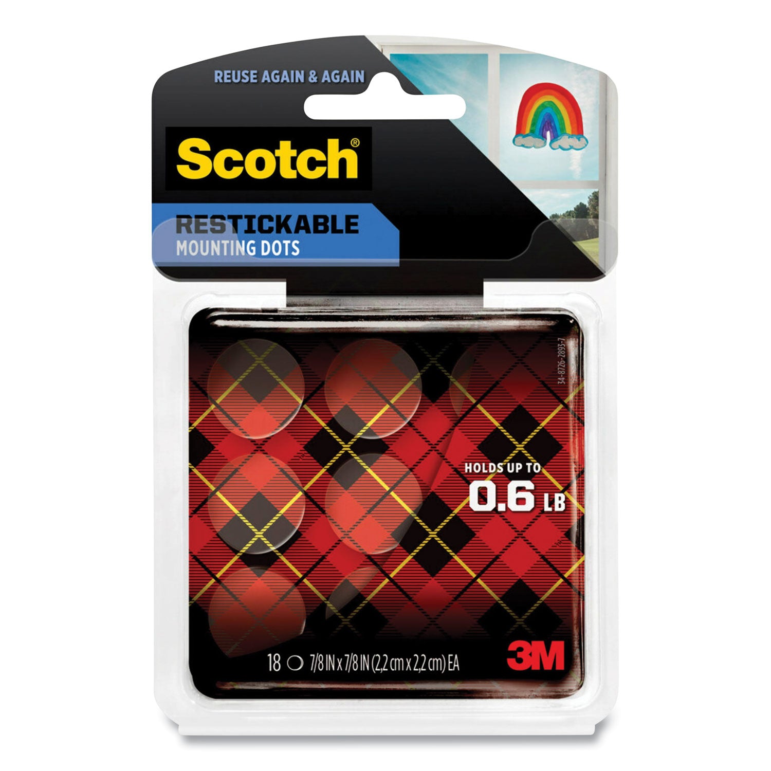 Scotch Restickable Dots .875" 18/Pkg