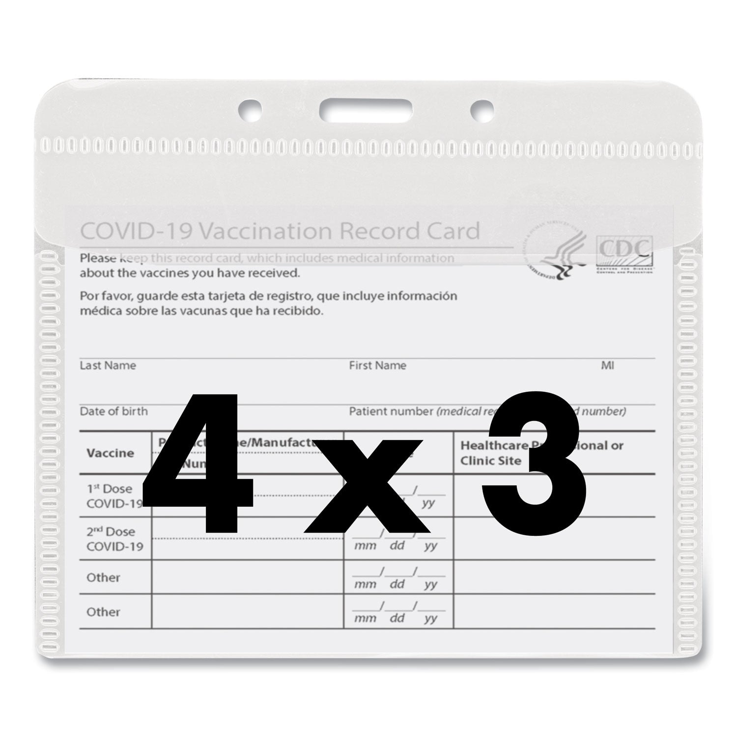 Advantus PVC-Free Badge Holders, Horizontal, 4" x 3", Clear, 50/Pack