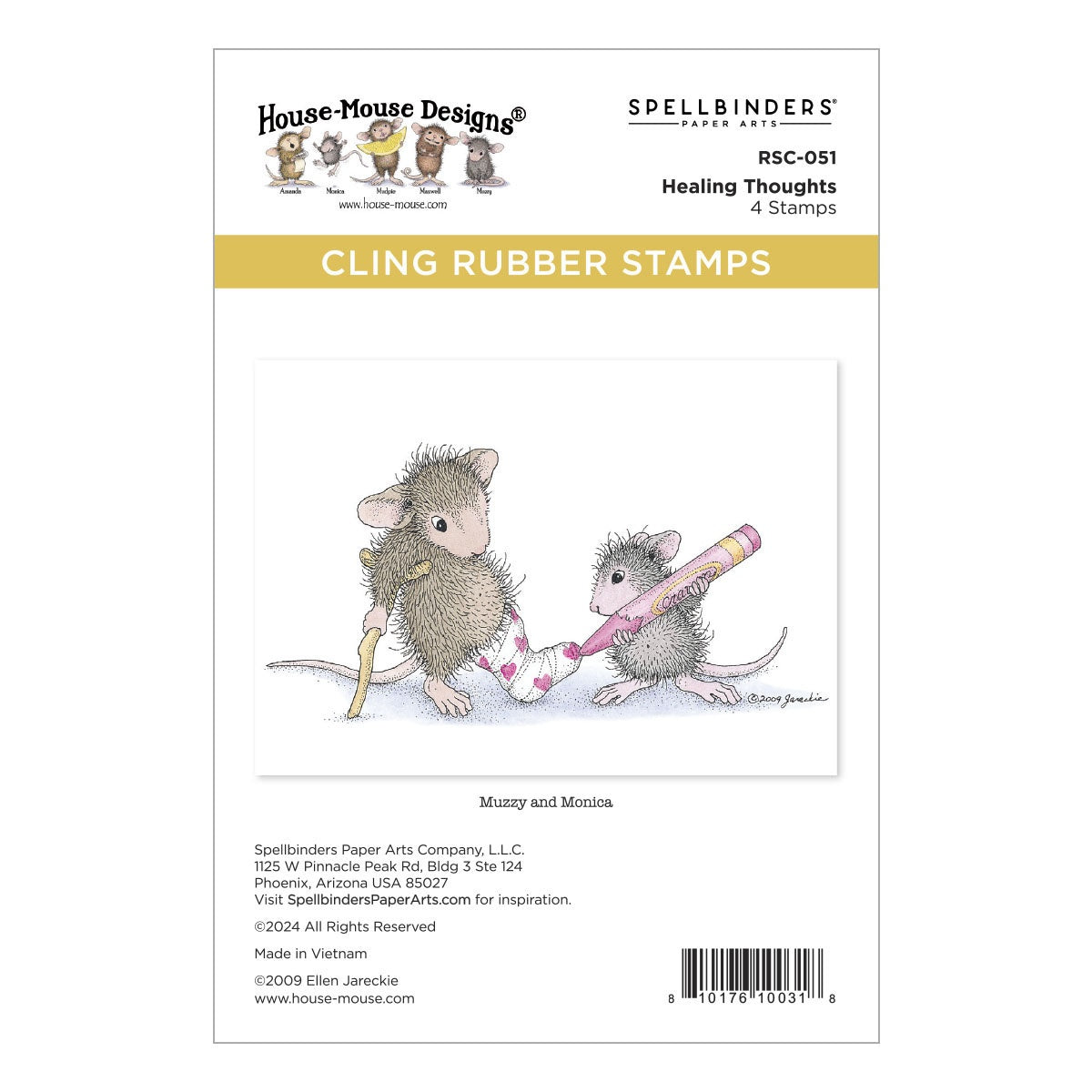 House Mouse Cling Rubber Stamp-Healing Thoughts