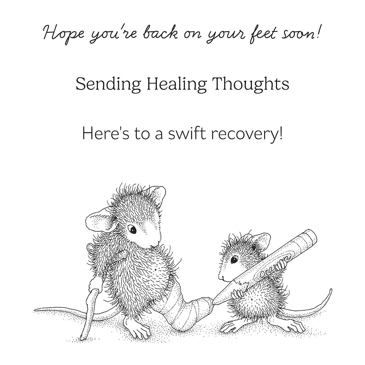 House Mouse Cling Rubber Stamp-Healing Thoughts