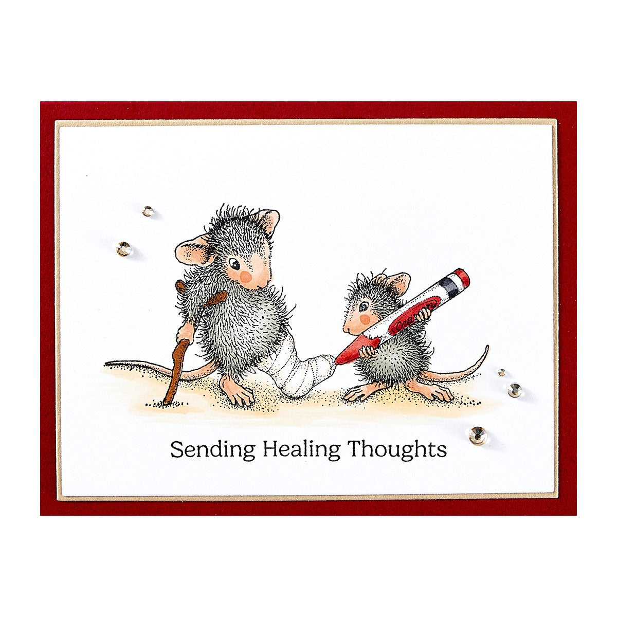 House Mouse Cling Rubber Stamp-Healing Thoughts