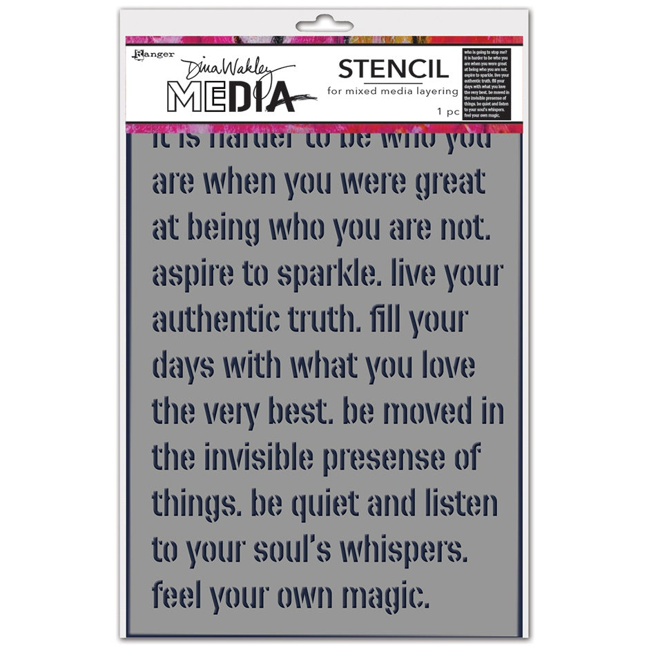 Dina Wakeley MEdia Stencils 5"X5"-Feel Your Magic