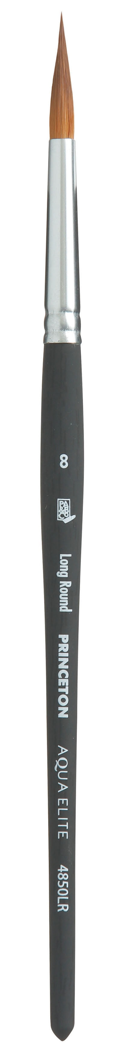 Princeton Series 4850 Aqua Elite Synthetic Watercolor Brush-Short Handle Long Round Size 8