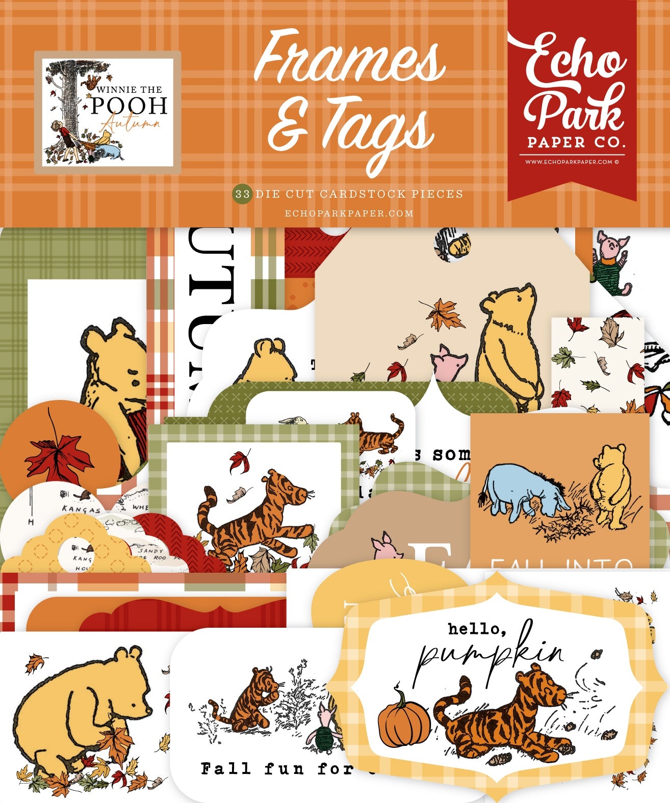 Echo Park Ephemera-Frames & Tags, Winnie The Pooh Autumn