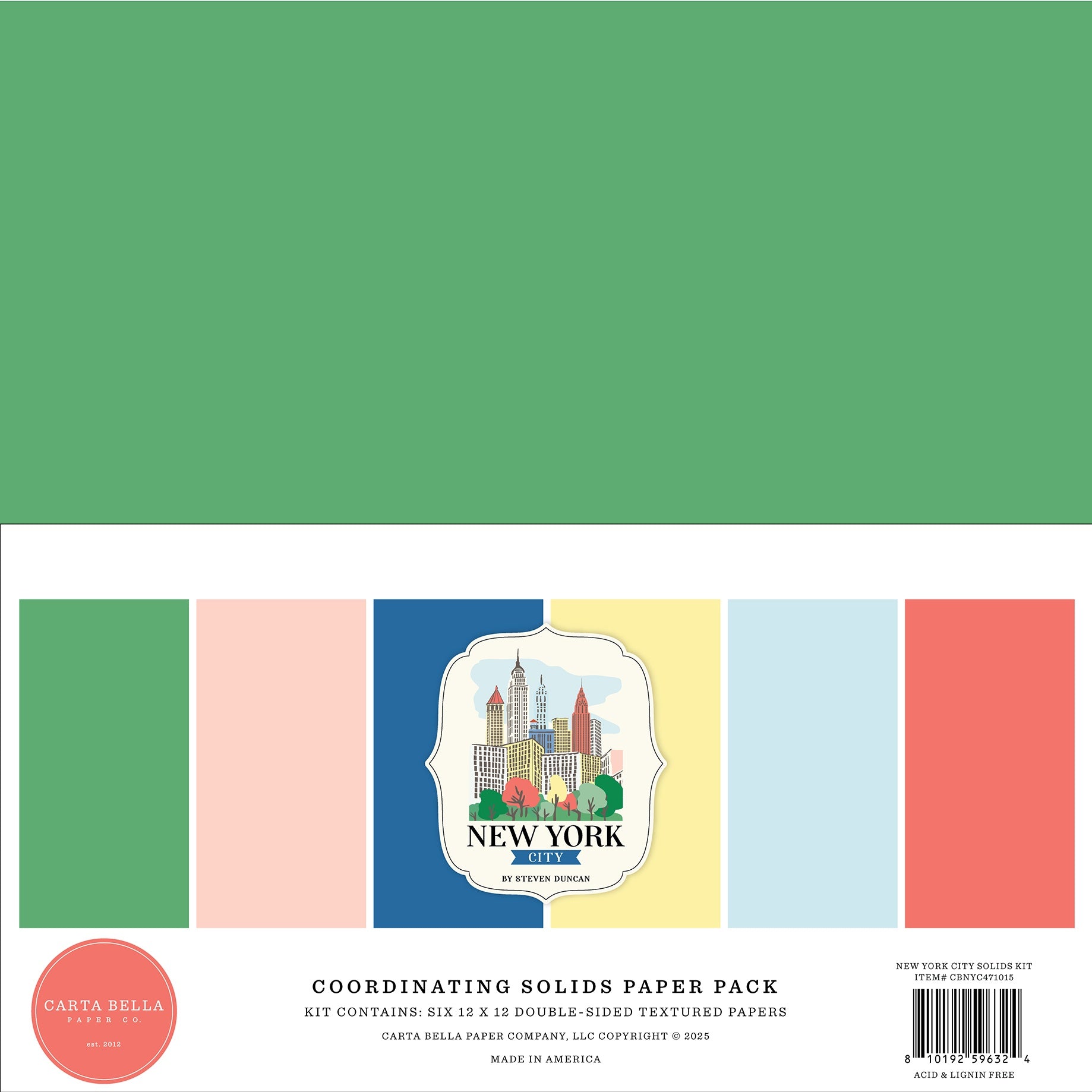 Carta Bella Solids Collection Kit 12"X12"-New York City