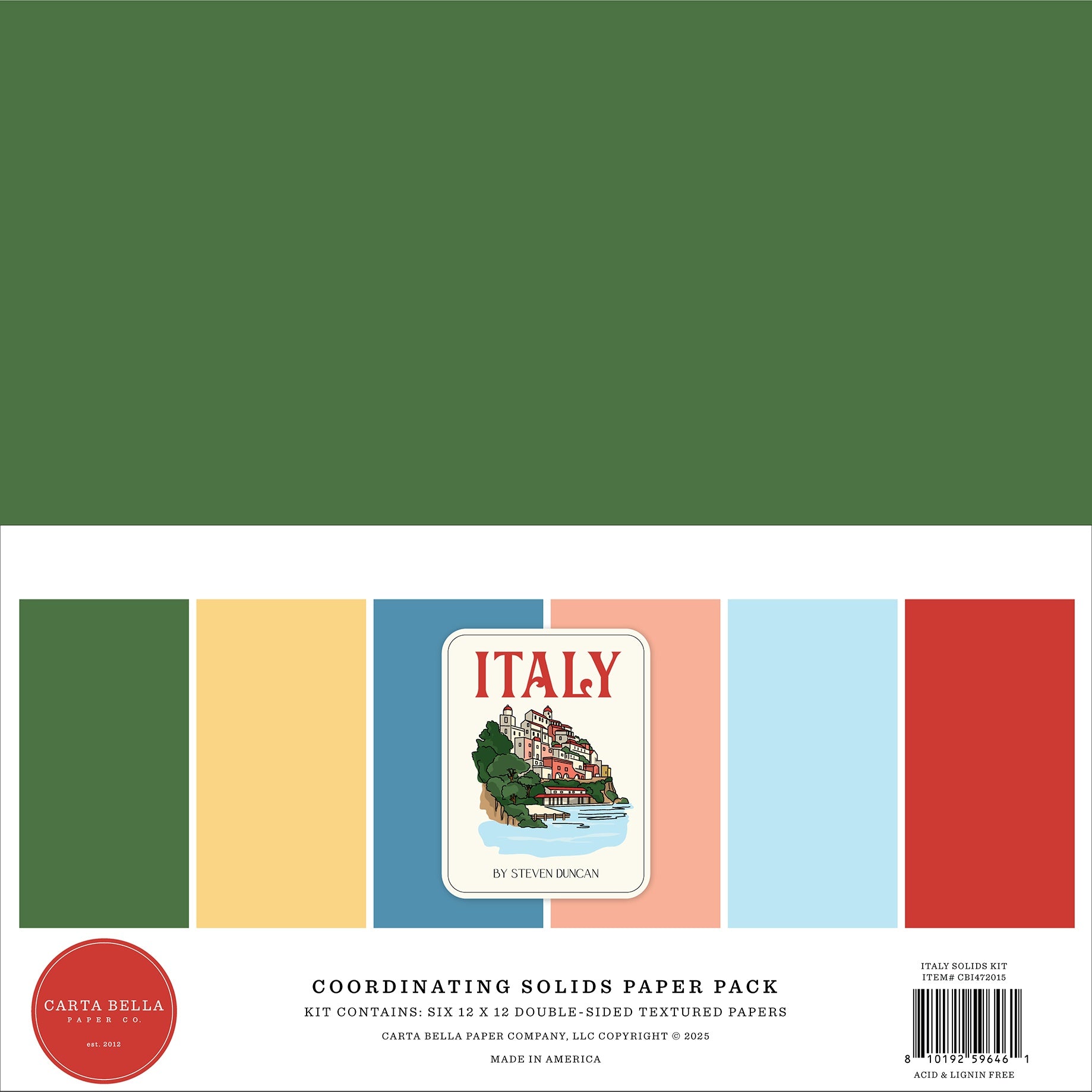 Carta Bella Solids Collection Kit 12"X12"-Italy