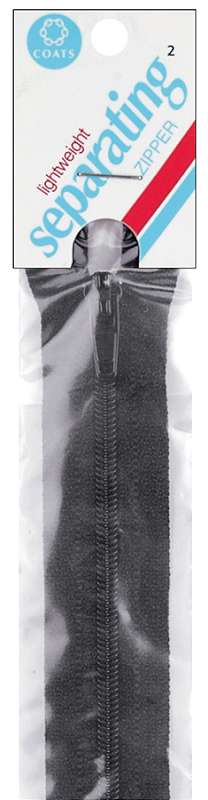 Lightweight Separating Zipper 16" Black