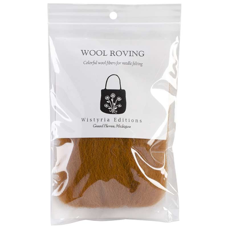 Wool Roving 12" .22oz Toffee
