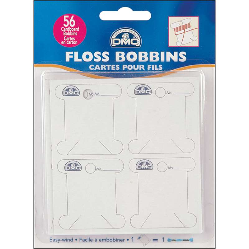 Cardboard Floss Bobbins 56/Pkg