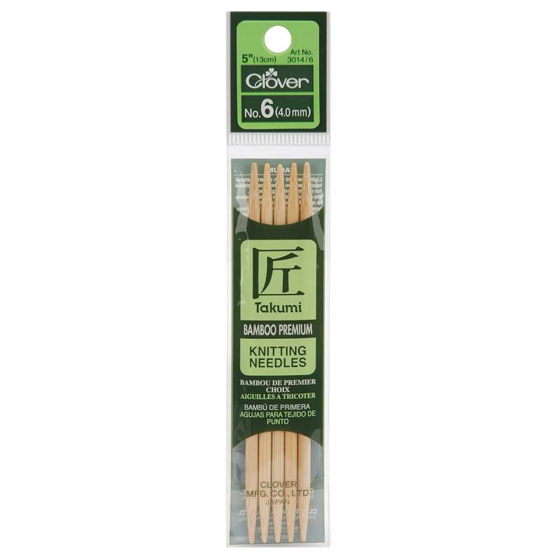 Takumi Bamboo Double Point Knitting Needles 5" 5/Pkg Size 6/4mm