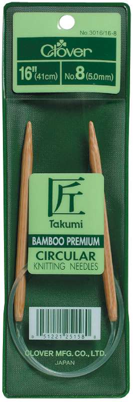 Takumi Bamboo Circular Knitting Needles 16" Size 3/3.25mm
