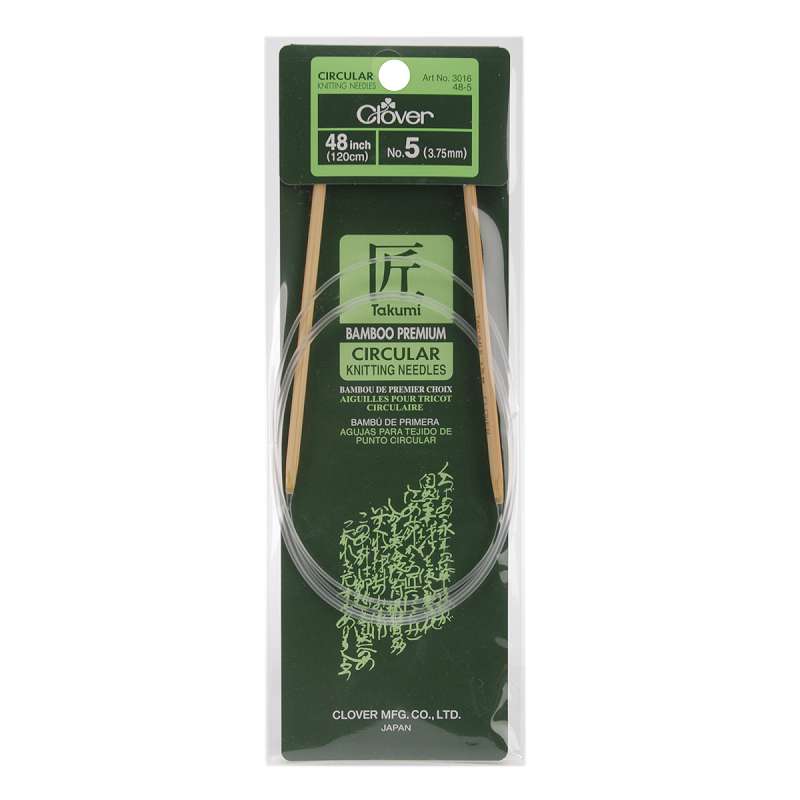 Takumi Bamboo Circular Knitting Needles 48" Size 5/3.75mm