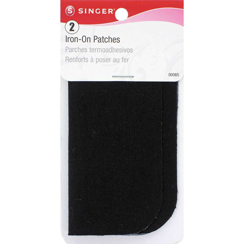Iron-On Patches 5"X5" 2/Pkg Black
