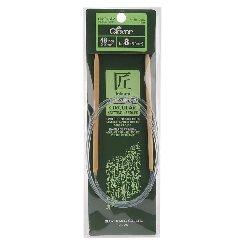 Takumi Bamboo Circular Knitting Needles 48" Size 8/5mm