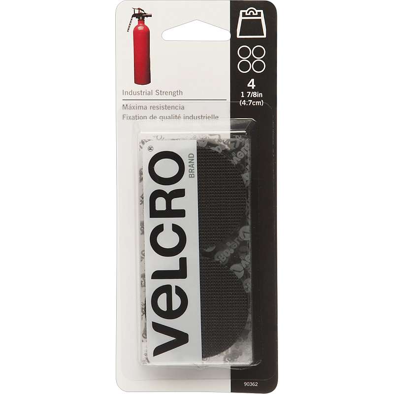 VELCRO(R) Brand Industrial Strength Coins 1-7/8" 4/Pkg Black