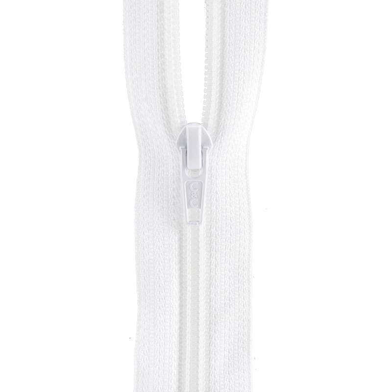 All-Purpose Plastic Zipper 9" White