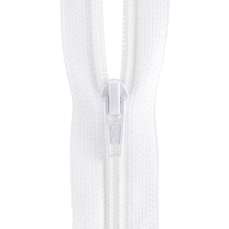 Coil Separating Zipper 22" White