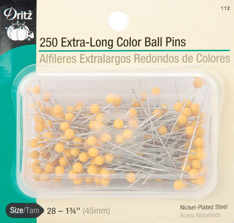 Extra Long Color Ball Pins Size 28 250/Pkg