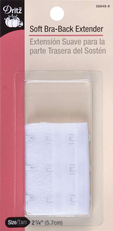 Bra Back Extender 2-1/4" Wide White 3 Hooks