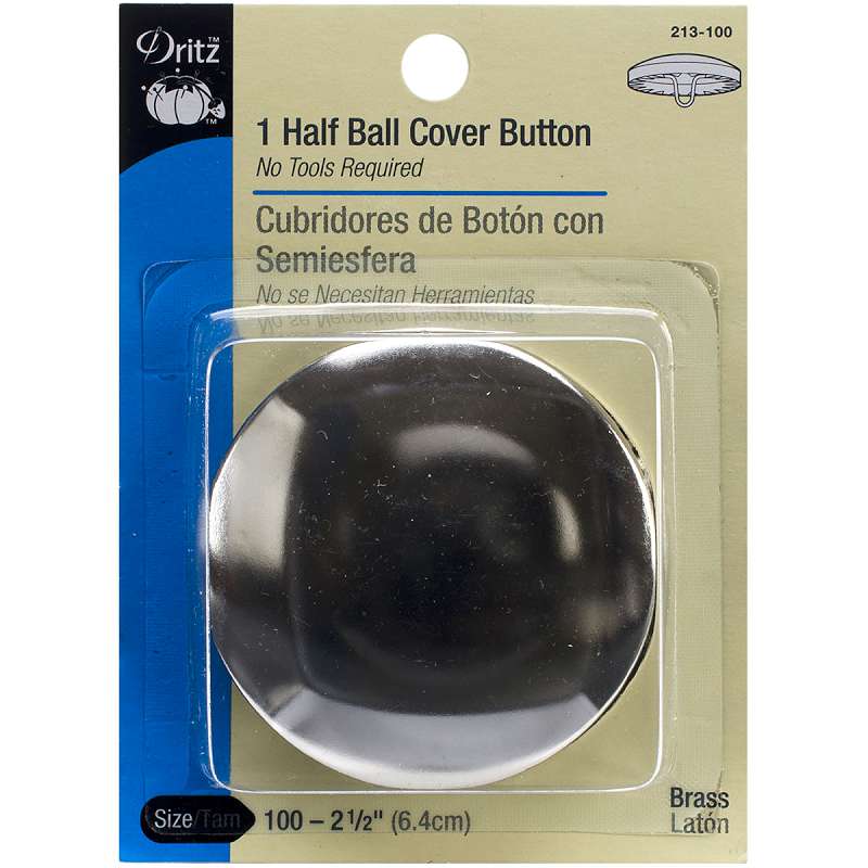 Half-Ball Cover Buttons Size 100 2-1/2" 1 Pkg