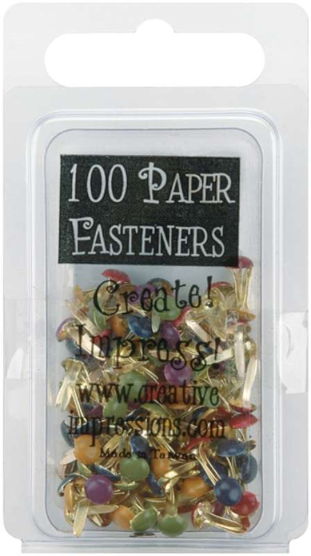 Mini Painted Metal Paper Fasteners 3mm 100/Pkg Round - Matte Heritage
