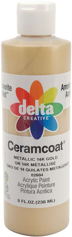 Ceramcoat Acrylic Metallic Paint 8oz 14k Gold - Opaque